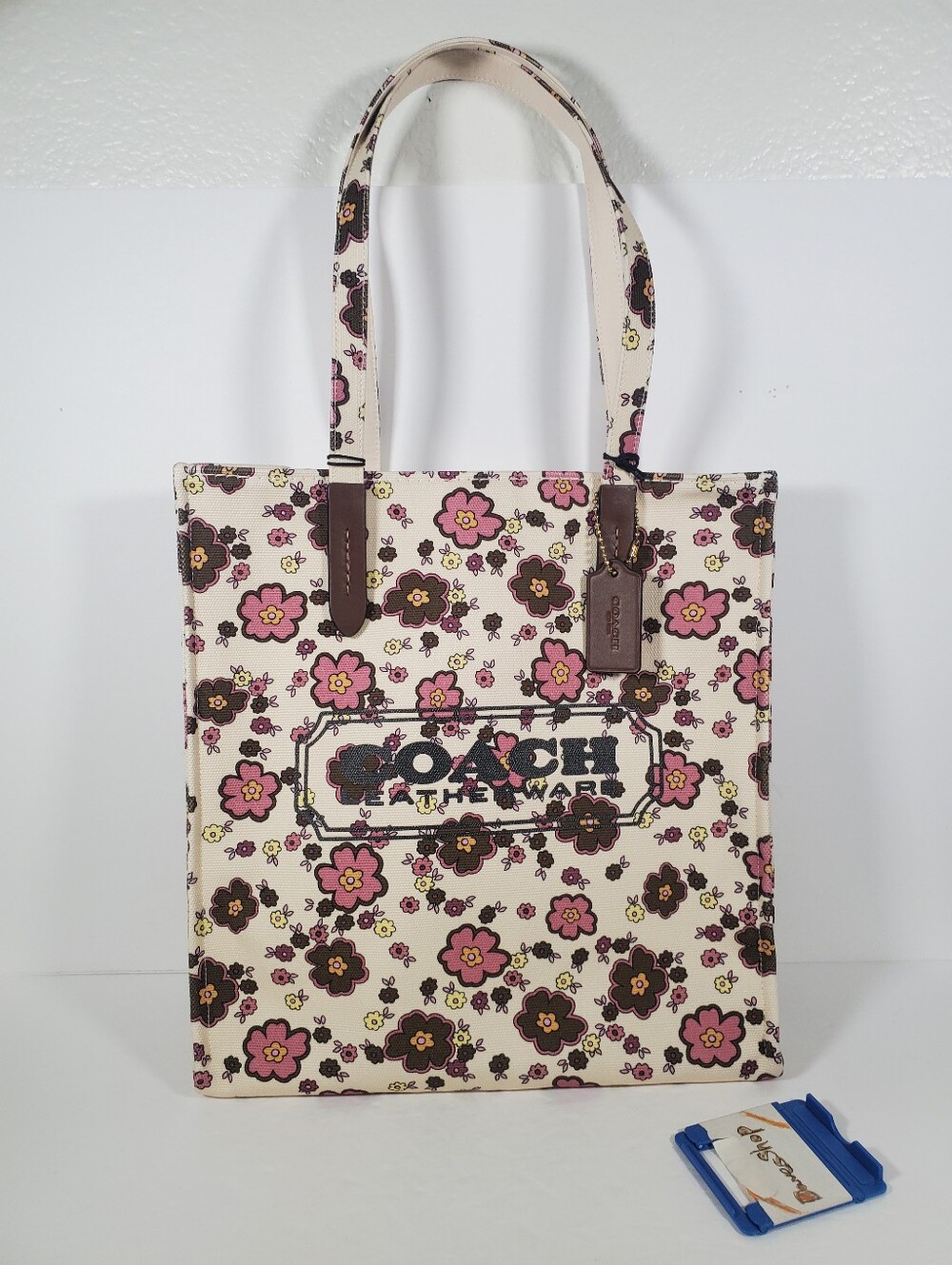 Coach Canvas Tote Bag With Floral Print Gold/Chestnut Tropical Floral CDW58